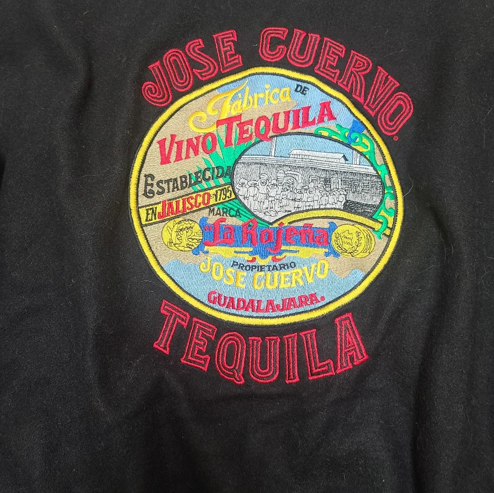 Jose Cuervo Varsity Vintage Black Leather Sleeve Jacket, Made In USA - Picture 2 of 8